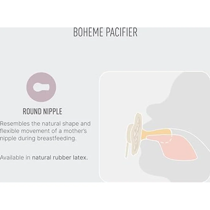 BIBS Boheme Schnuller 2er-Pack, BPA-frei, Kirschform Nippel aus Naturkautschuk/Latex, Größe 2 (6-18 Monate), Dusty Pink/Coral – Bild 3