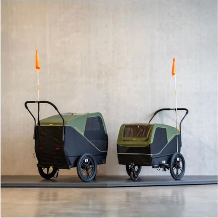 XLC Fahrrad-Hundeanhänger Dog Medium BS-C12, faltbarer Fahrradanhänger mit Insekten- und Wetterschutzdach, max. 25 kg belastbar, inkl. Buggyrad und Sicherheitseinrichtungen – Bild 9