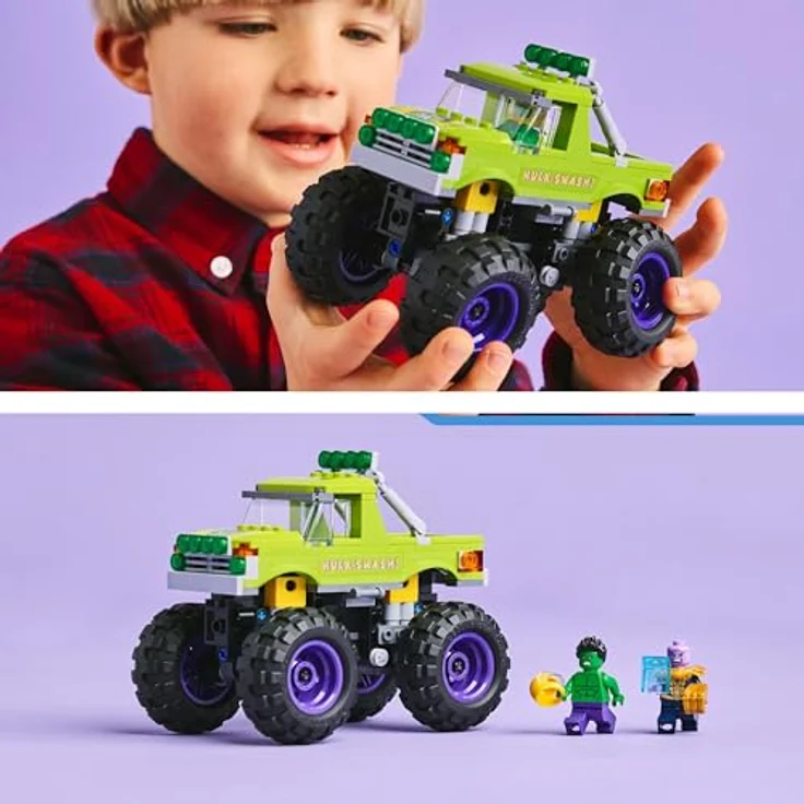 LEGO Marvel 76312 Hulk-Truck vs. Thanos, Bausatz mit 2 Minifiguren, grün, 231 Teile – Bild 6