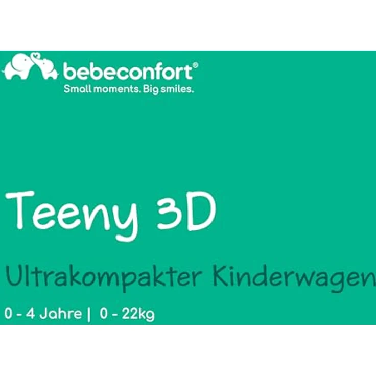 Bebeconfort Buggy Teeny 3D, Ultrakompakt zusammenklappbarer Kinderwagen mit Tragetasche, für Reisen und Stadt, geeignet für Kinder ab 6 Monaten bis 22 kg, Tinted Grey – Bild 2