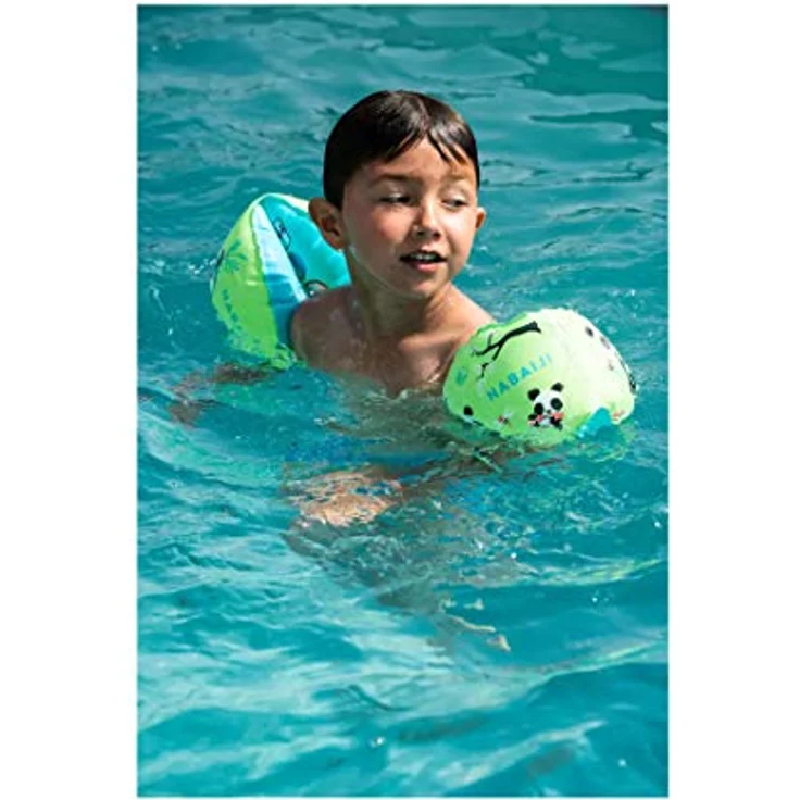 Nabaiji Schwimmflügel für Kinder, Grün, Panda bedruckt, Aufblasbare Schwimmhilfen 11-30 kg, Stabilität und Sicherheit beim Entdecken – Bild 5