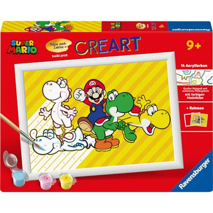 Ravensburger Malen nach Zahlen CreArt Super Mario, mit farbigen Motivlinien, inkl. 14 Acrylfarben, für Kinder ab 9 Jahren, Made in Europe – Bild 2