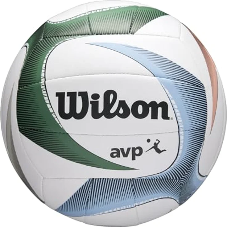 Wilson AVP PXL Volleyball, Thermoplastisches Polyurethan, Innen- und Außenbereich, Weiß/Blau/Grün – Bild 1