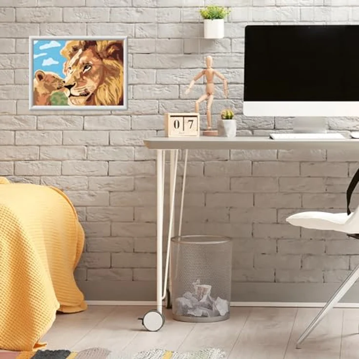 Ravensburger CreArt Malen nach Zahlen, Löwe mit Baby, 14 Acrylfarben, Made in Europe – Bild 4
