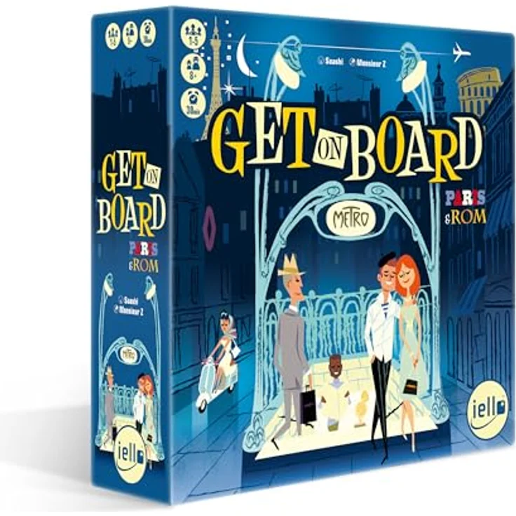 Huch Get on Board: Paris & Rom (d), Brettspiel zur Stadtplanung mit Umsteigemöglichkeiten und Punktesystem – Bild 2