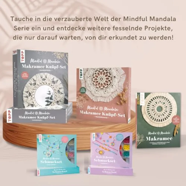 Frech Verlag Bastelperlen Mindful Mandala Schmuckset - Harmony, 120 Rautenperlen in Pink, Gelb, Blau und Orange, für Armbänder und Schlüsselanhänger – Bild 5
