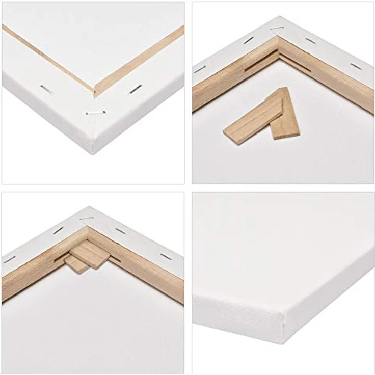 Artina FSC® Keilrahmen 5er Set Akademie 20x20 cm – Leinwand Set Maltuch aus 100% Baumwolle Leinwände 280 g/m² - Keilrahmenset Leinwand zum Bemalen für Acryl-, Aquarell-, Ölfarbe uvm – Bild 4