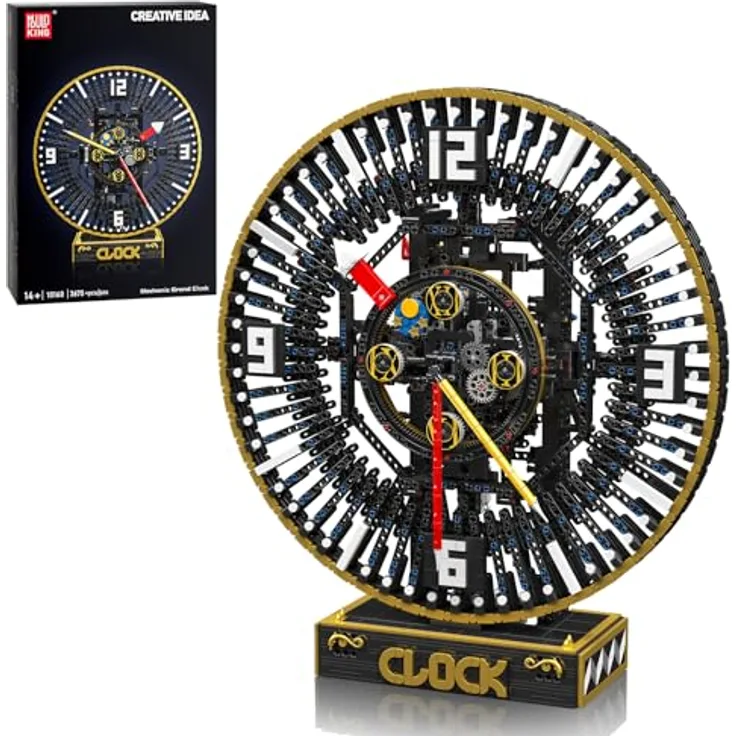Mould King 10160, APP-gesteuertes Cyberpunk Uhrzeiger-Rotations-Bauset, 3675 Teile, mechanische Uhr mit innovativer Steuerung und Vintage-Industriedesign