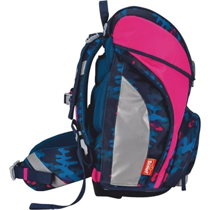 Scout Schulranzen Alpha (4-tlg), Polyester, mit atmungsaktiver Rückenpolsterung und Reflexmaterialien, 20 l Volumen, inkl. Sportbeutel und Schlamper-Etui – Bild 3