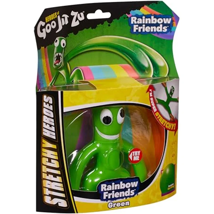 Heroes of Goo Jit Zu Rainbow Friends, Sammelfigur Green, extrem dehnbar und quetschbar, 10,5 cm groß, mit Wasserperlen gefüllt – Bild 5
