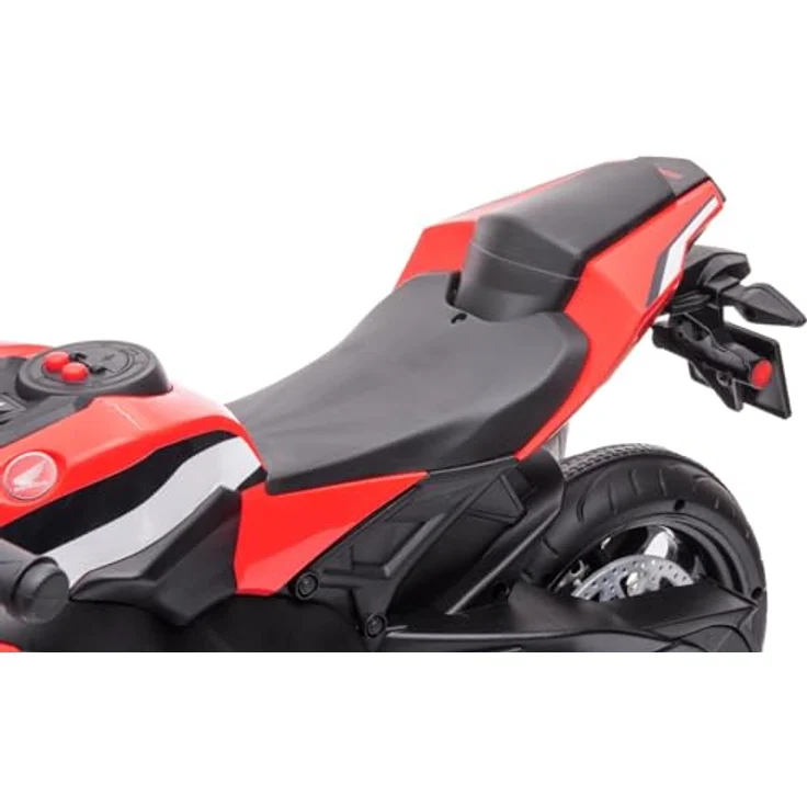 Sun Baby Kinder Elektro Motorrad CBR 1000RR, 12V Kinderfahrzeug mit 2 abnehmbaren Stützrädern (Rot) – Bild 3
