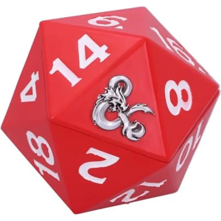 Nemesis Now Dungeons & Dragons D20-Würfel Aufbewahrungsbox, rotes Harz, 13,5 cm, offiziell lizensiert