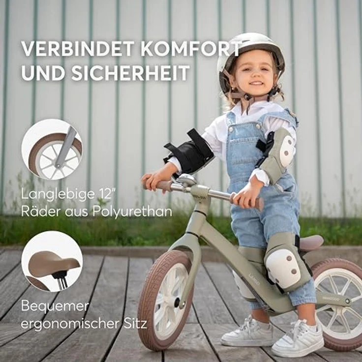 Kikkaboo Laufrad Lanser 12 Zoll, höhenverstellbar, PU-Räder, Anti-Rutsch-Griffe, Fiberglasrahmen, Blau – Bild 5