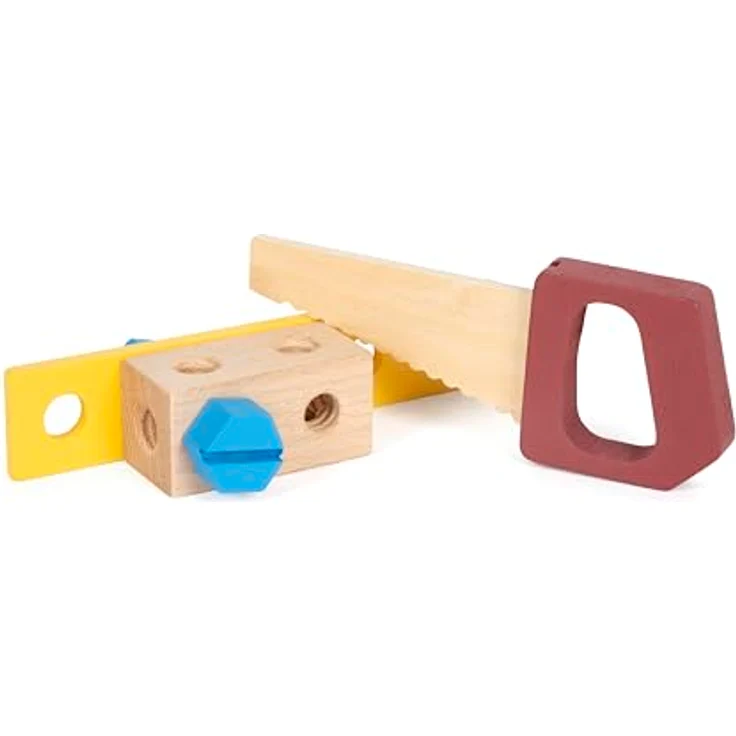 Small Foot Kinder-Werkzeug-Set Werkzeugkoffer Workshop, 53-tlg. aus Holz mit realitätsnahem Zubehör und Tragegriff – Bild 10