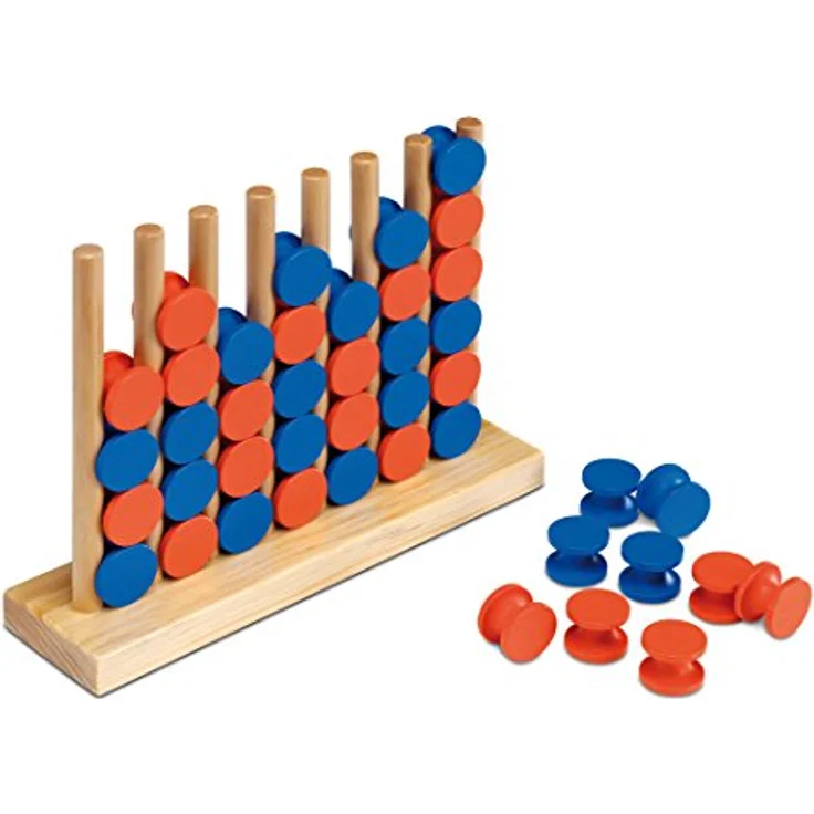 Cayro Hit 4, vertikales Brettspiel für 2 Spieler, 4 in einer Reihe, mit grünen und orange Chips, geeignet für Kinder ab 7 Jahren – Bild 4