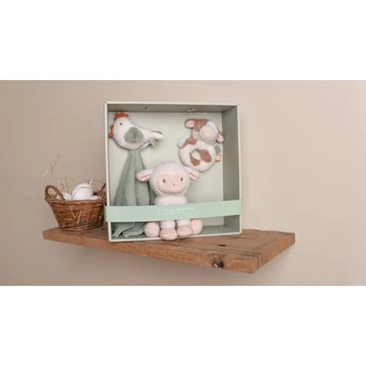Little Dutch Little Farm Gift Box, Geschenkset für Babys mit Rassel, Schmusetuch und Plüschspielzeug, ideal für Neugeborene – Bild 6