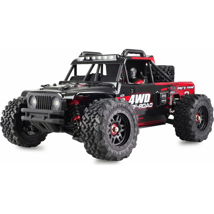 AMEWI Hyper GO Desert Buggy brushless 4WD 1:14 RTR schwarz/rot inkl. Ersatzteile + 2. Satz Räder, 55 km/h, 2S 3000 mAh LiPo Akku, Einsteiger – Bild 1