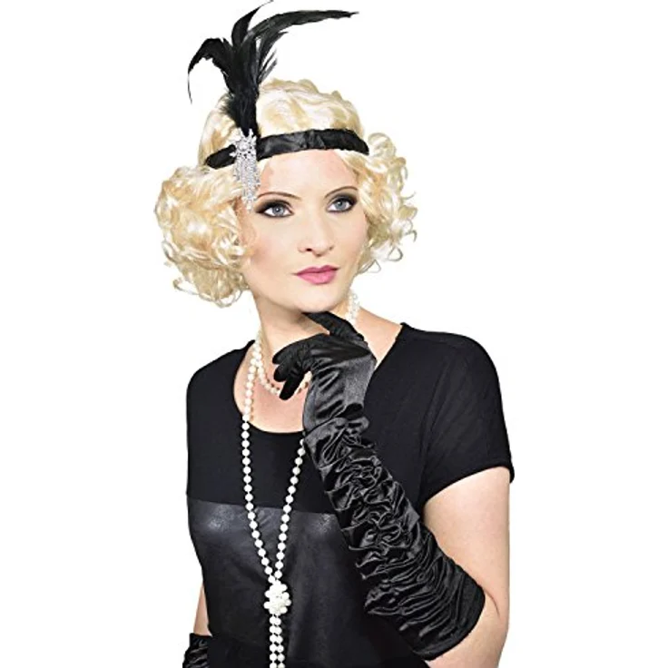 GOODS+GADGETS Charleston Perlenkette 180 cm, lange weiße Halskette für Burlesque Kostüm und Gala-Events, künstliche Perlen – Bild 3