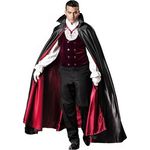 Maskworld Vampir Kostüm (S), sechsteilig mit blutrotem Umhang und Medaillon, elegant und schick