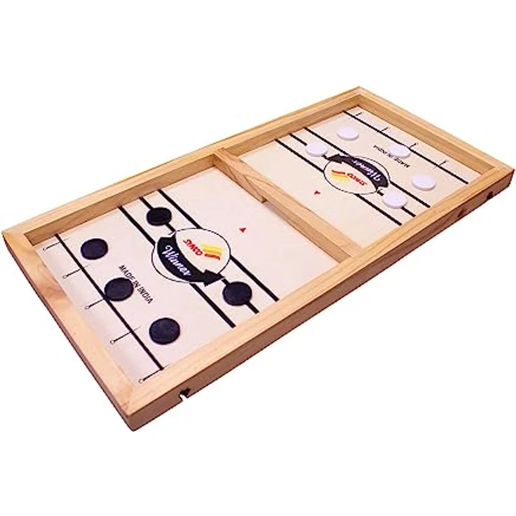 GICO Hockey Sling Puck Spiel Tischhockey - Das schnelle Brettspiel aus Holz - 2912, Massiv-Hartholzrahmen, geeignet für die ganze Familie - Preisvergleich – Bild 1