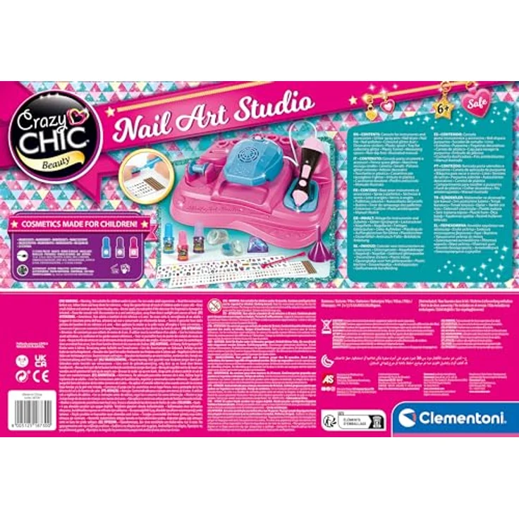 Clementoni® Kreativset Crazy Chic, Superstar Nageldesign mit Nagellack-Maschine, Glitzer und Nagellacktrockner – Bild 3