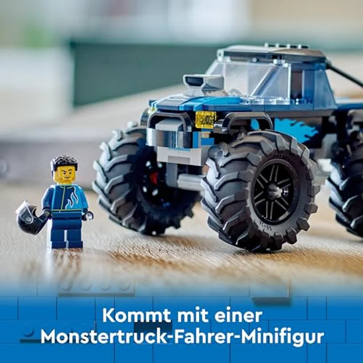 LEGO City Blauer Monstertruck, Offroad-Auto-Spielzeug, Fahrzeug-Set mit Rennfahrer-Minifigur, fantasievolles Rennauto-Spielzeug, lustiges Geschenk für Jungs und Mädchen ab 5 Jahren 60402 – Bild 5