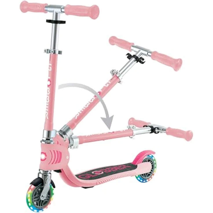 Globber Flow Foldable Junior Lights, faltbarer 2-Rad-Tretroller mit verstellbarem Lenker, leuchtenden Rädern und stoßabsorbierenden Reifen, ab 3 Jahren, ideal für Anfänger – Bild 2