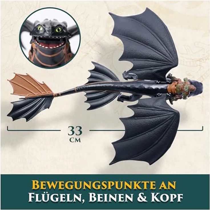 Spin Master Jak vycviit draka, Drachen- und Wikinger-Actionfiguren-Set mit 33 cm Ohnezahn und 7,5 cm Hicks, authentisches Filmdesign, bewegliche Gliedmaßen, perfekt für kreatives Spiel – Bild 5