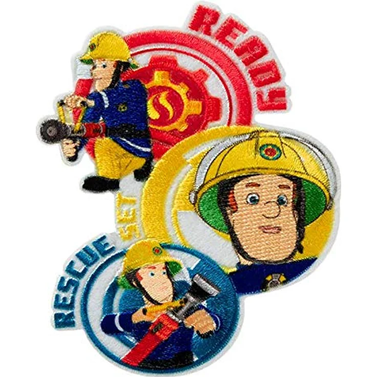Mono-Quick 367 Fireman Sam Patches, 5-teiliges Set zum Aufbügeln und Aufkleben aus mehrfarbigem Polyester – Bild 4