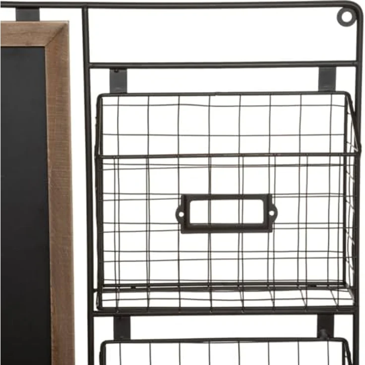 Atmosphera Créateur d'intérieur Kreidetafel mit Aufbewahrungskörben, 50 x 70 cm, praktischer Organizer im Loft-Stil aus Metall und MDF – Bild 3