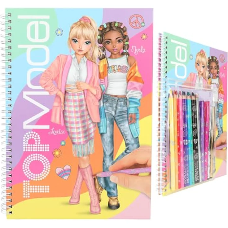 Depesche TOPModel Malbuch mit Stiften Set, kreatives Zeichenset für Mädchen im stylischen Design – Bild 2