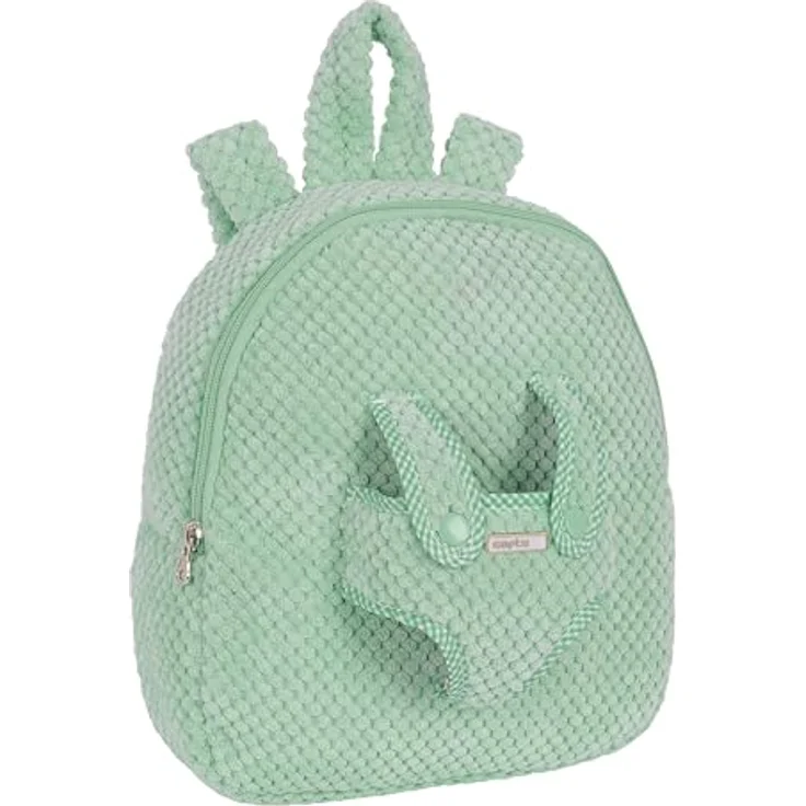Safta Plüschbär Kindergartenrucksack, Kinderrucksack in Türkis mit gepolsterten Schulterriemen, 23 x 27 x 7,5 cm, Hauptfach mit Reißverschluss – Bild 4