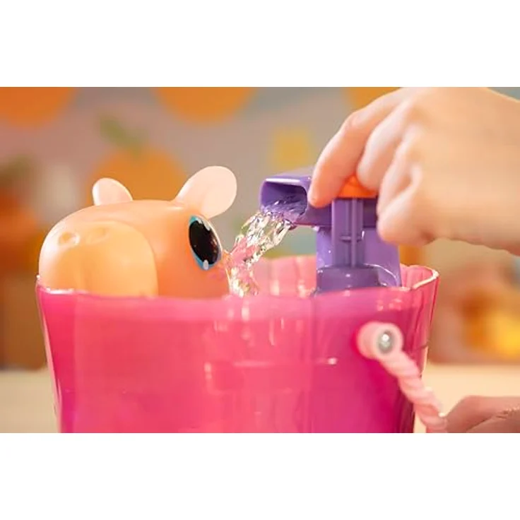 Animagic Let's Glo Capybara - SPA TIME, sensorisches Kinderspielzeug mit Wasser-Aquarium und Mandarinen-Suche, für Kinder ab 4 Jahren, braun – Bild 4