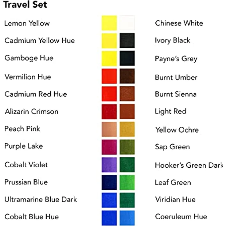 Daler-Rowney Aquafine Aquarell Travel Set, 24 Halbnäpfchen, transparente Farben im kompakten Kunststoffkoffer, lichtecht – Bild 3