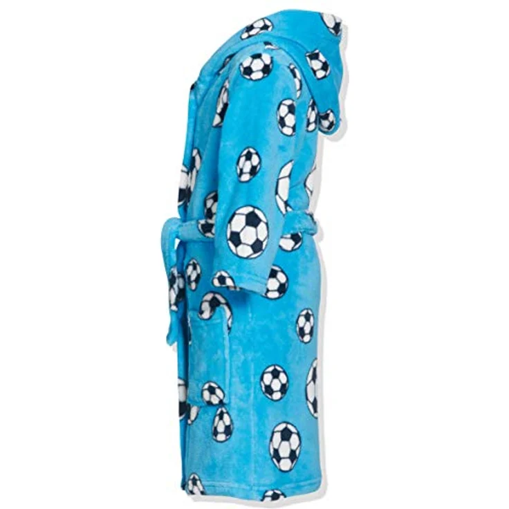 Playshoes Jungen Fleece-Bademantel Fußball 340151, 7 - Blau, 98-104 – Bild 3