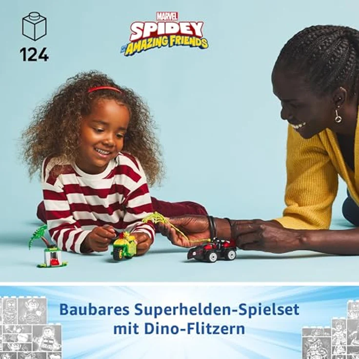 LEGO Marvel Actionspaß mit Spin und Electro in ihren Dino-Flitzern, baubares Superheldenauto für Jungen und Mädchen ab 4 Jahren, Helden Set mit Spielzeug Auto, Spidey und Seine Super-Freunde 11198 - LEGO Bau- und Spielset mit Dino-Flitzern und Minifiguren, für kreative Rollenspiele - Mehrfarbig – Bild 2