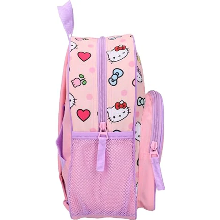 Hello Kitty Sweet Charm Schulrucksack, 29 cm, mit Frontfach und verstellbaren Schultergurten, Polyester – Bild 3