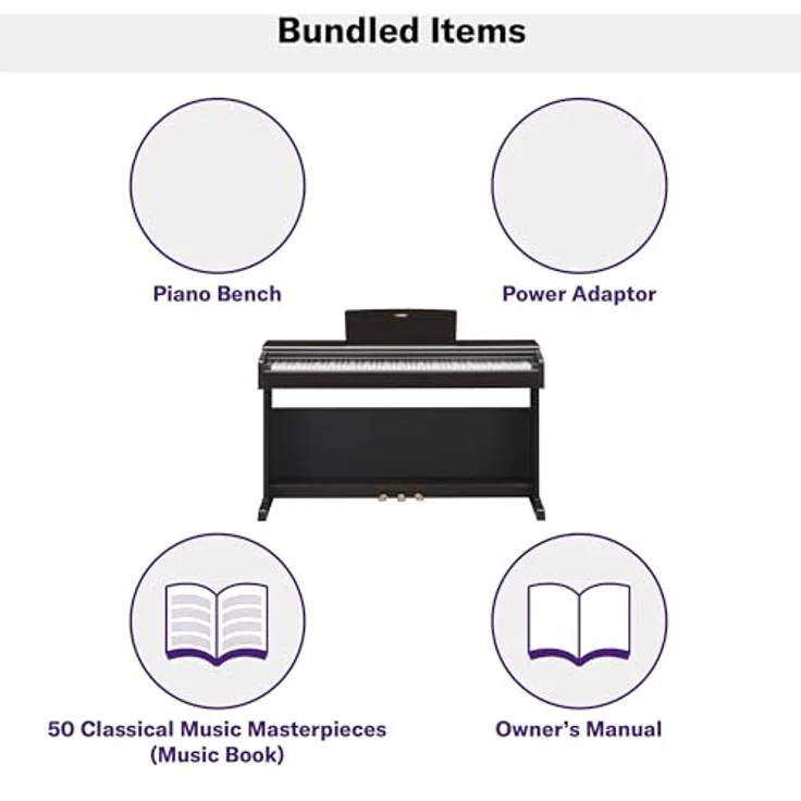 Yamaha YDP-145R, digitales Klavier mit 88 gewichteten Tasten, authentischer Hammermechanik, Rosenholz-Design – Bild 7