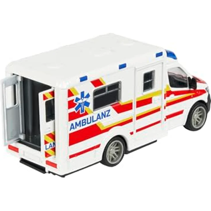 majORETTE Mercedes-Benz Sprinter Ambulanz, Spielzeug-Krankenwagen mit Gummireifen, metallene Karosserie, für Kinder ab 3 Jahren, 15 cm – Bild 2