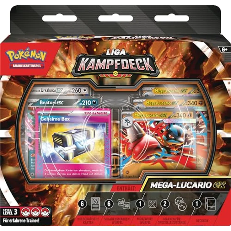 Nintendo Pokémon League Battle Deck Mega Lucario EX, 60 Karten, inklusive Würfel und Deckbox – Bild 2