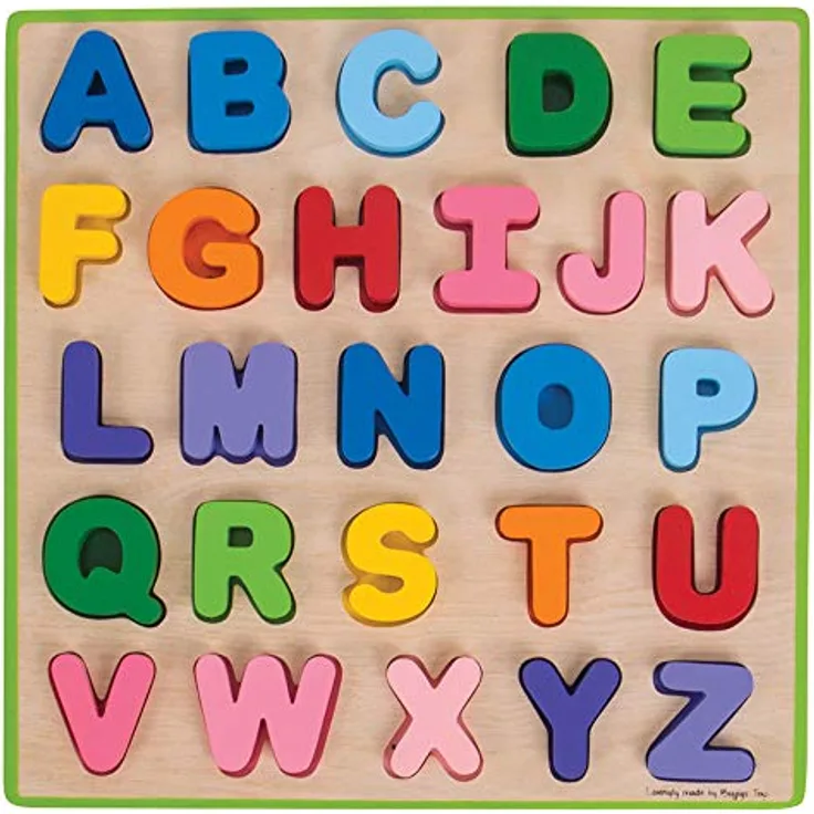 Bigjigs Toys Klobiges ABC-Puzzle, Holzpuzzle mit 26 Puzzleteilen, bunt