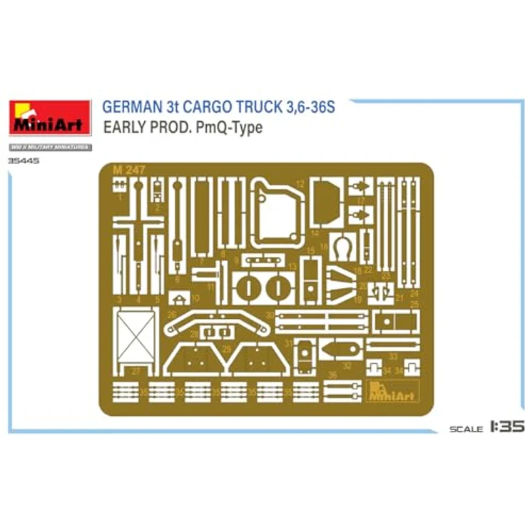 Other 1:35 Dt. 3t. Cargo Truck, Modellfahrzeug mit detaillierten Photoätzteilen und 6 Decal-Varianten für Dioramen – Bild 6