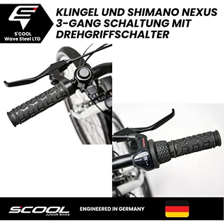 S'COOL Wave Steel LTD Jugendfahrrad für Mädchen | 20, 24 und 26 Zoll | Shimano Nexus 3-Gang Schaltung | StVZO Beleuchtung | Stahlrahmen | Limited Edition – Bild 5