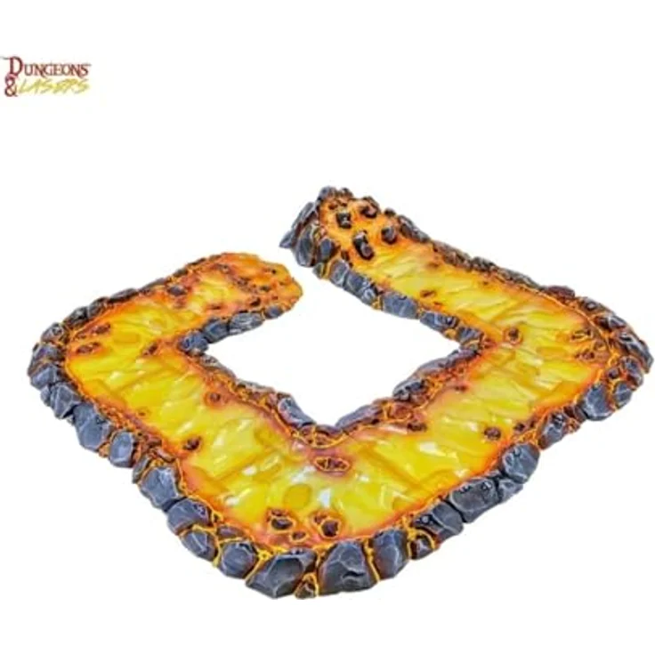 Archon Studio Dungeons & Lasers: Modular Lava - 8-teiliges modulares Gelände-Set für DND und 5E, unlackiert und unmontiert, inklusive Montageclips, transparentes Design – Bild 2