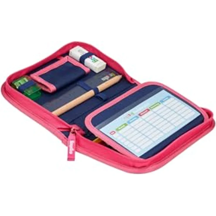 ergobag Federmäppchen Set 22-teilig, Lyra Buntstifte, Stundenplan-Fach, Kleingeld Fach, Lineal SternzauBär - Pink – Bild 3