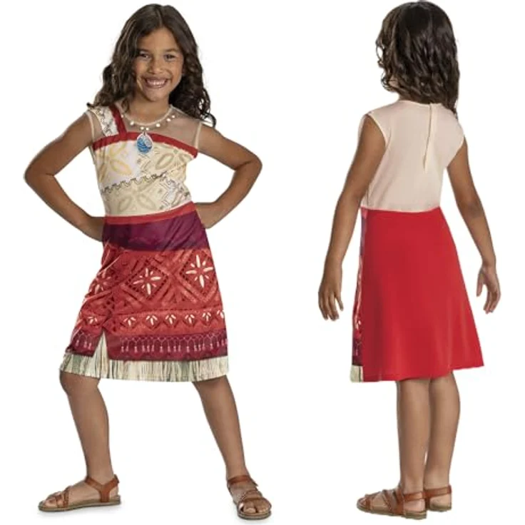 Disguise Moana Basic Plus Kleid (EU), Disney lizenziertes Kinderkostüm mit filmgenauen Details, bequem und atmungsaktiv, ideal für Abenteuer und kreatives Spielen – Bild 1