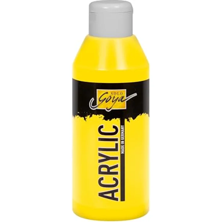 Kreul Solo Goya Acrylic, echtgelb hell, 250 ml, cremige Acrylfarbe in Studienqualität, wasserbasierend, schnell matt trocknend, gut deckend und wasserfest – Bild 1
