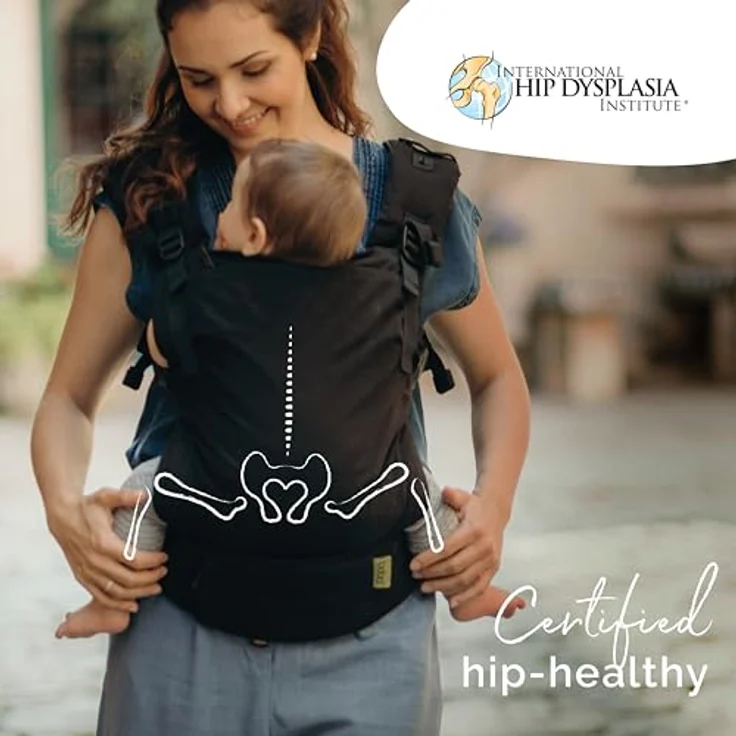 Boba X Babytrage "Black Beauty", ergonomische Babytrage für Neugeborene (3-20 kg) mit verstellbaren Gurten und integrierter Schlafkapuze – Bild 8