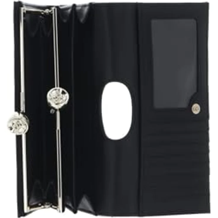 Ted Baker Rose Detail Leather Bobble Purse, schwarze Geldbörse aus echtem Rindsleder mit 11 Kartenfächern und Überschlagklappe – Bild 2