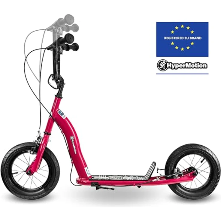 HyperMotion Kinderroller RUBY 12.2, höhenverstellbar mit 12 Zoll Luftreifen, Handbremsen, pink/magenta – Bild 8